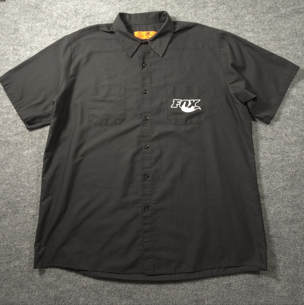 Fox Racing Red Kap Men's Black‎ Short Sleeve Industrial Work Shirt Size XXL